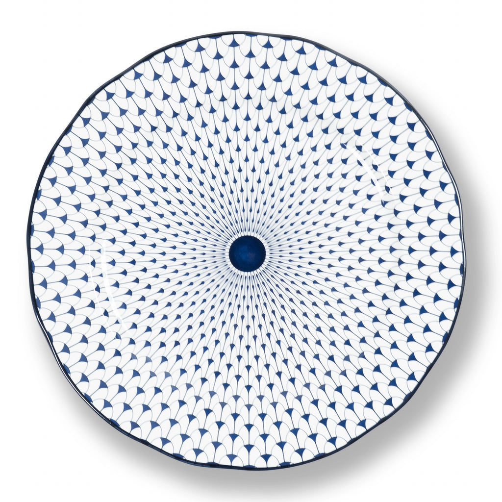 Lohr Astor Allegra scallop full face charger plate, 12-inch serving plate with elegant scalloped edges, decorative tableware.