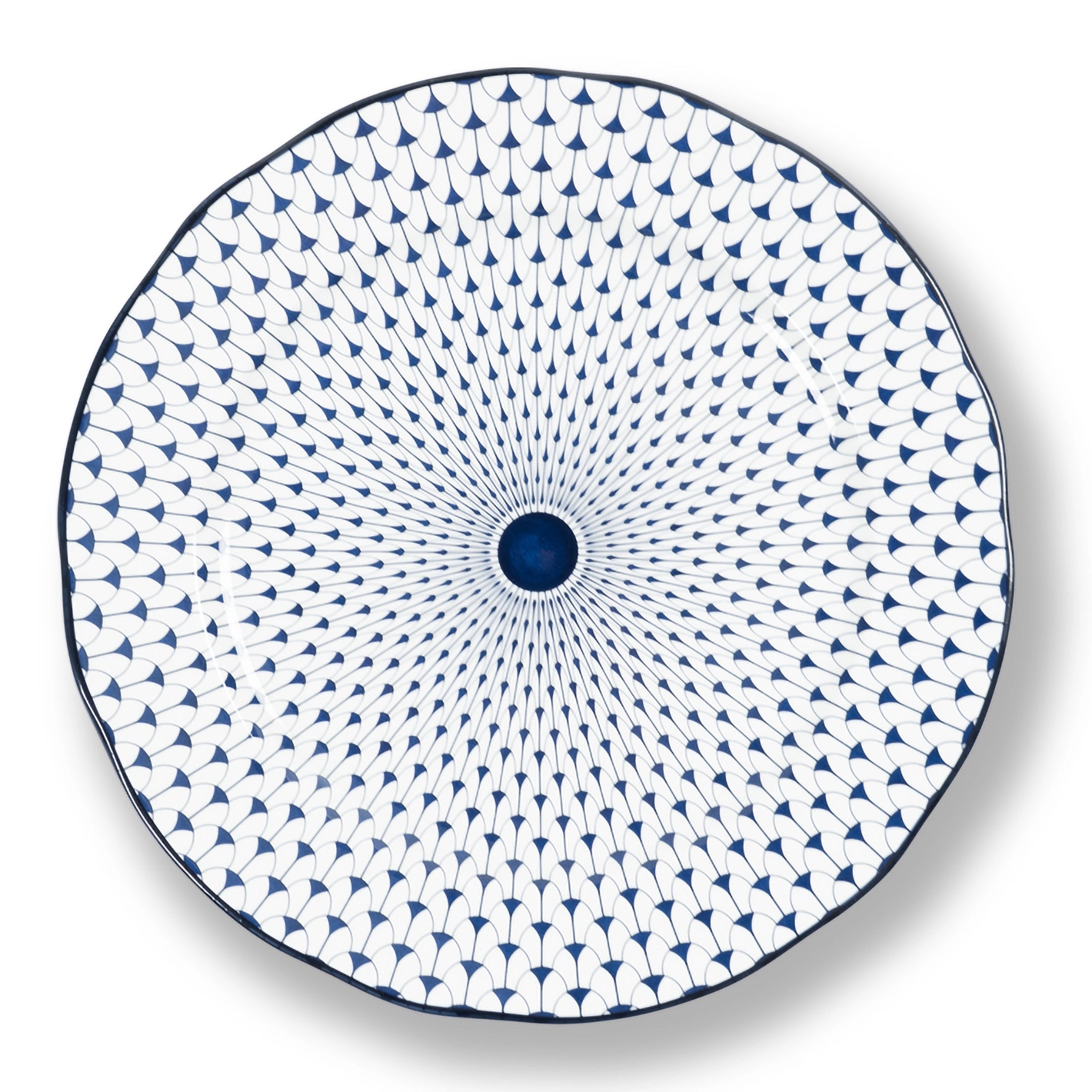 Lohr Astor Allegra scallop full face charger plate, 12-inch serving plate with elegant scalloped edges, decorative tableware.