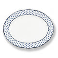 Lohr Astor Allegra scallop oval serving plate, 14-inch ceramic dish with elegant scalloped edges for serving food.