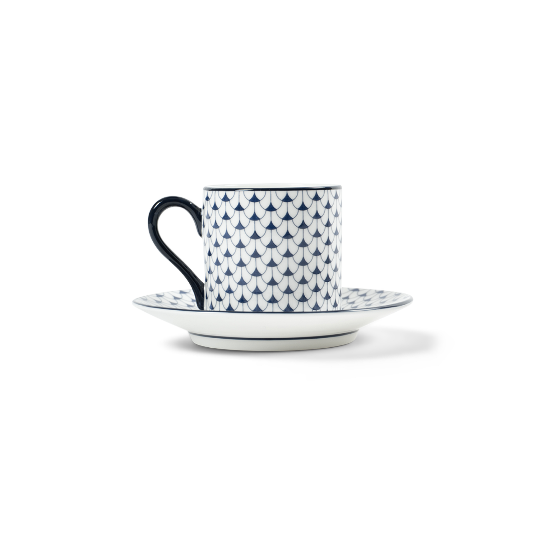 Lohr Astor Allegra scallop espresso cup and saucer set, featuring elegant design and fine porcelain craftsmanship.