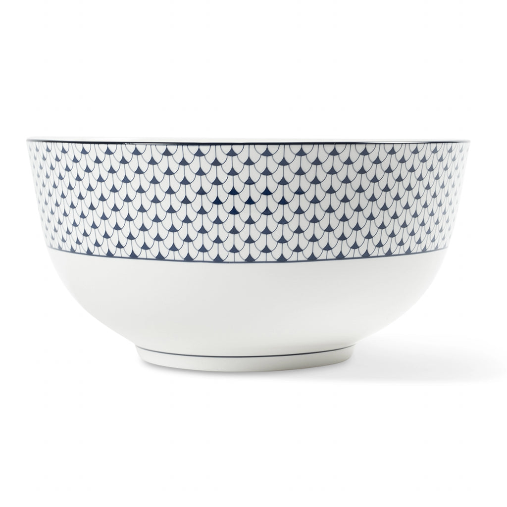 Large Lohr Astor Allegra scalloped serving bowl with elegant design, perfect for serving salads and side dishes.