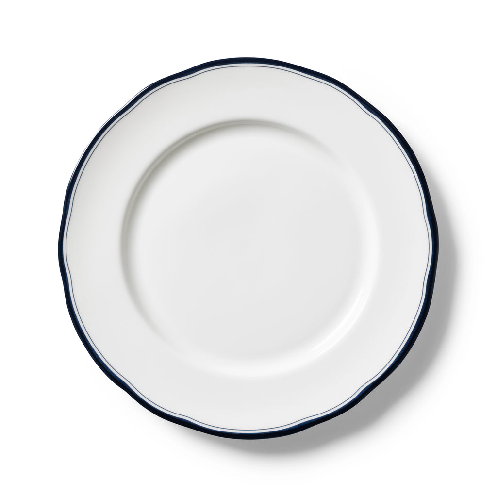 Lohr Astor Conrad Classic 10-inch dinner plate featuring elegant ceramic design with a white finish.