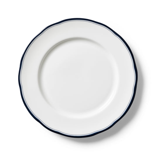 Lohr Astor Conrad Classic Dinner Plate in blue and white, top view