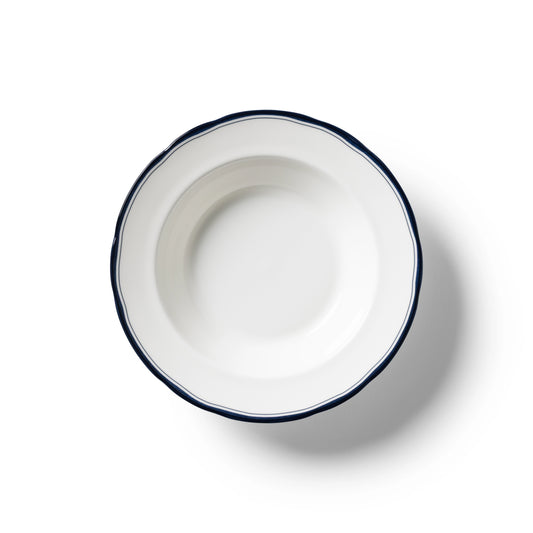 Lohr Astor Conrad Classic Soup Bowl in blue and white, top view