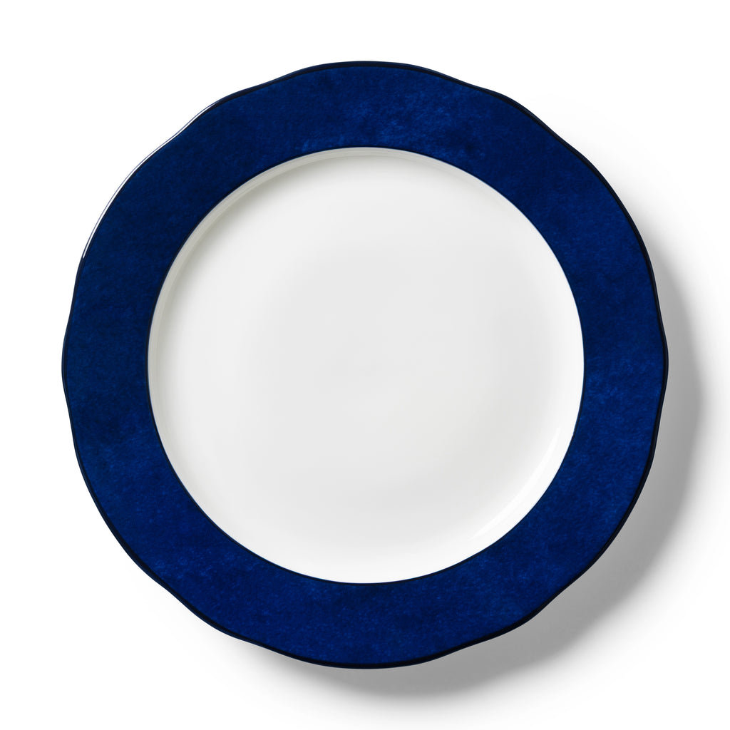 Lohr Astor India Cloud 12-inch rimmed charger or serving plate with intricate blue and white floral design.