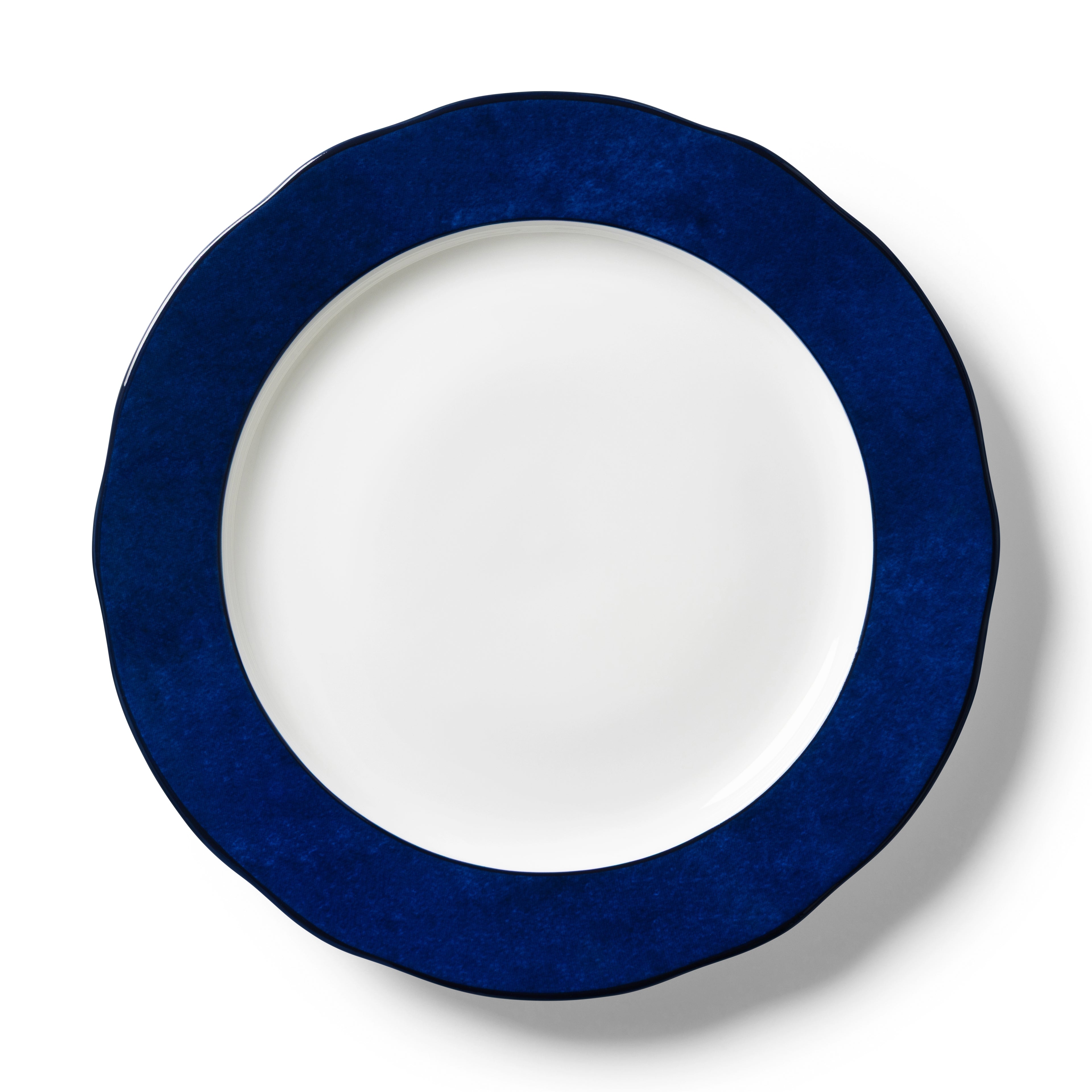 Lohr Astor India Cloud 12-inch rimmed charger or serving plate with intricate blue and white floral design.