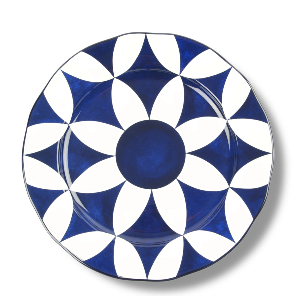 Lohr Astor Waldorf Star 12-inch full face charger plate with intricate star design for elegant table settings