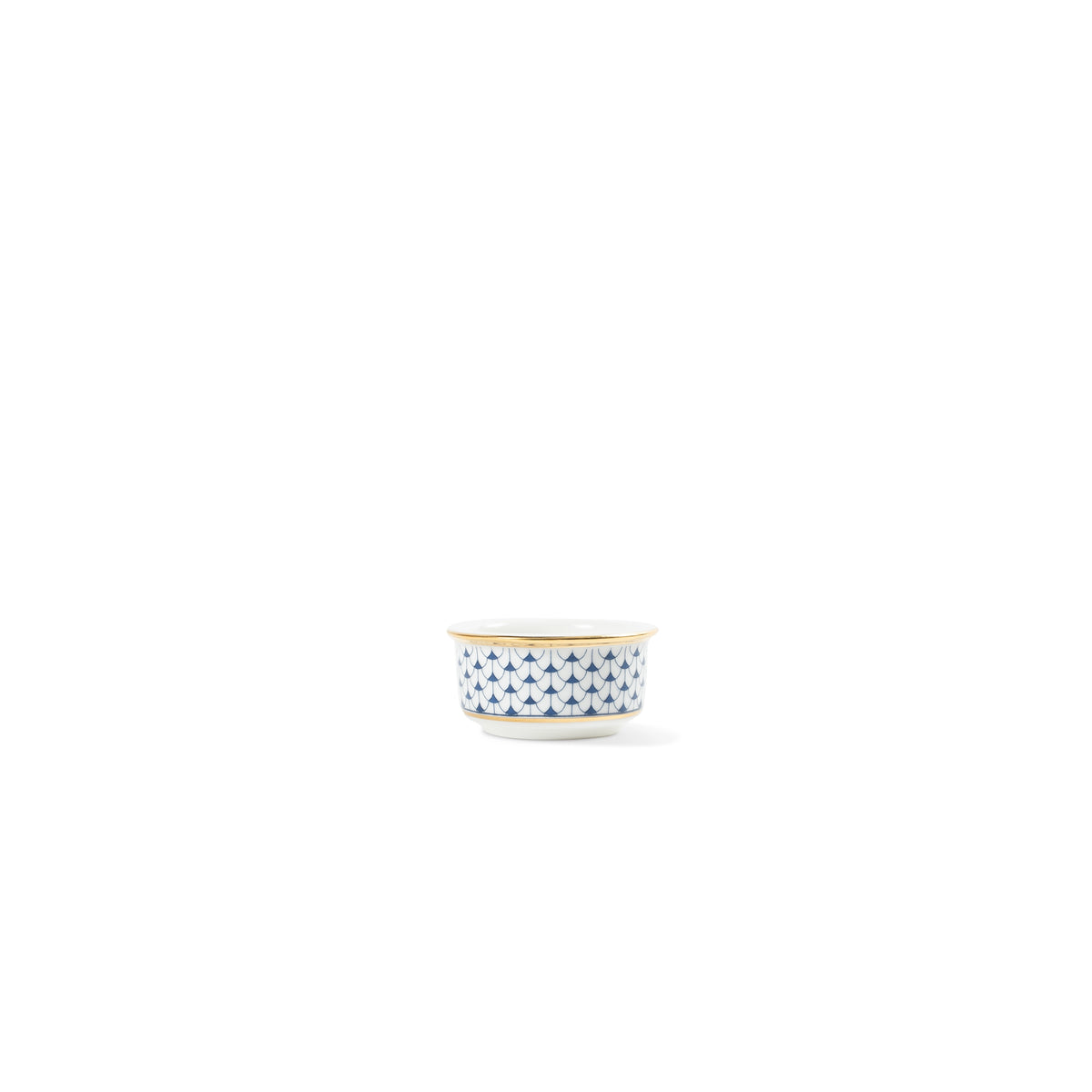 Lohr Astor Allegra Scallop Spice Pot in blue and white, side view