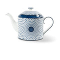 Lohr Astor Allegra Scallop Teapot in blue and white, side view