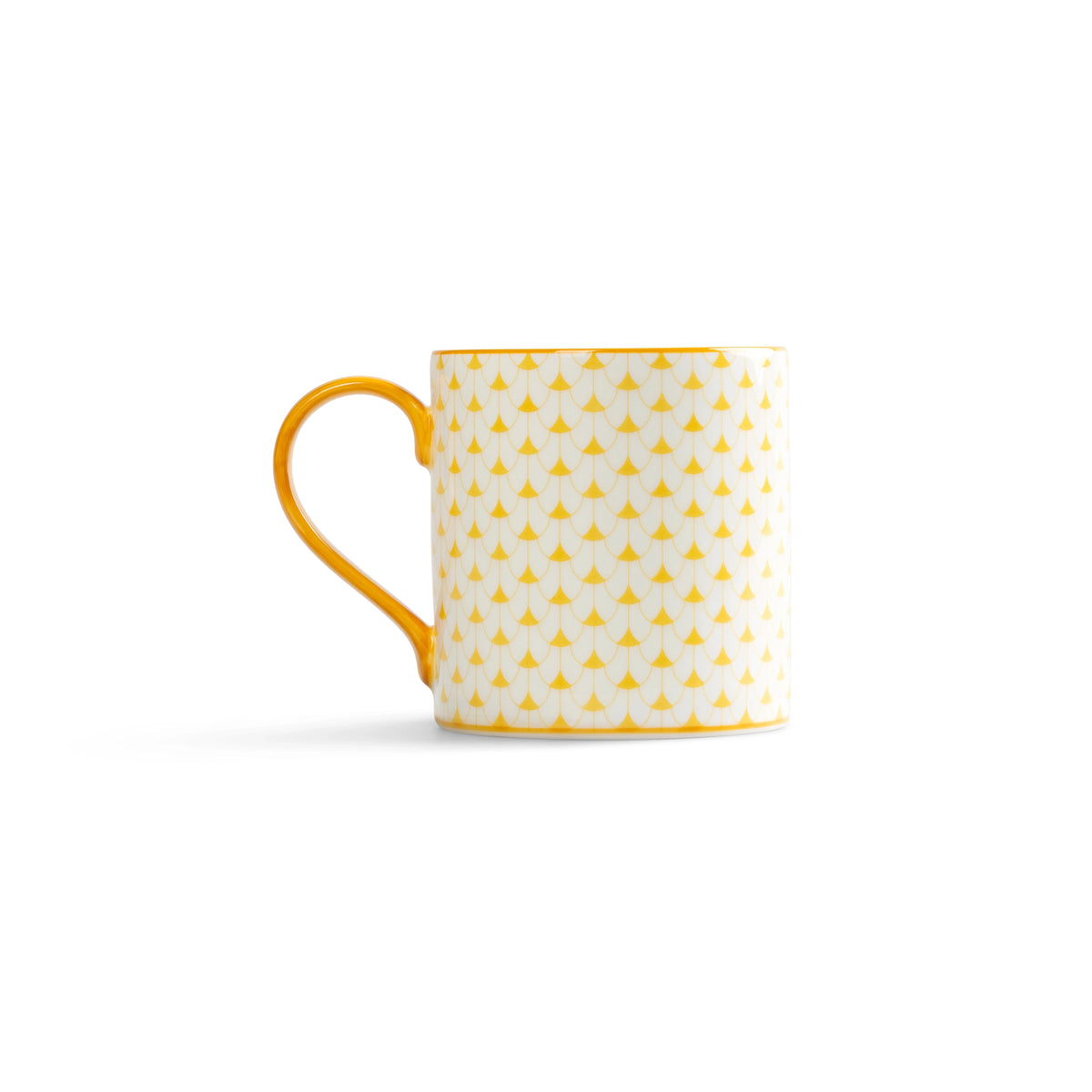 Lohr Astor Allegra Scallop Mug in yellow and white, side view