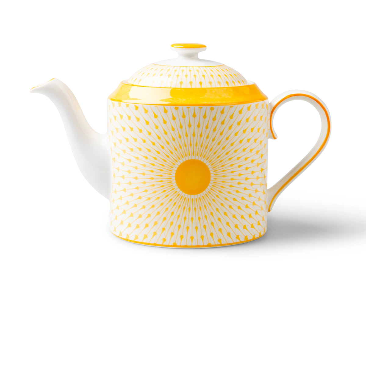 Lohr Astor Allegra Scallop Teapot in yellow and white, side view