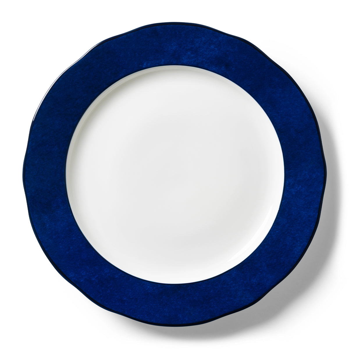 Lohr Astor India Cloud Rimmed Charger & Serving Plate in blue and white, top view