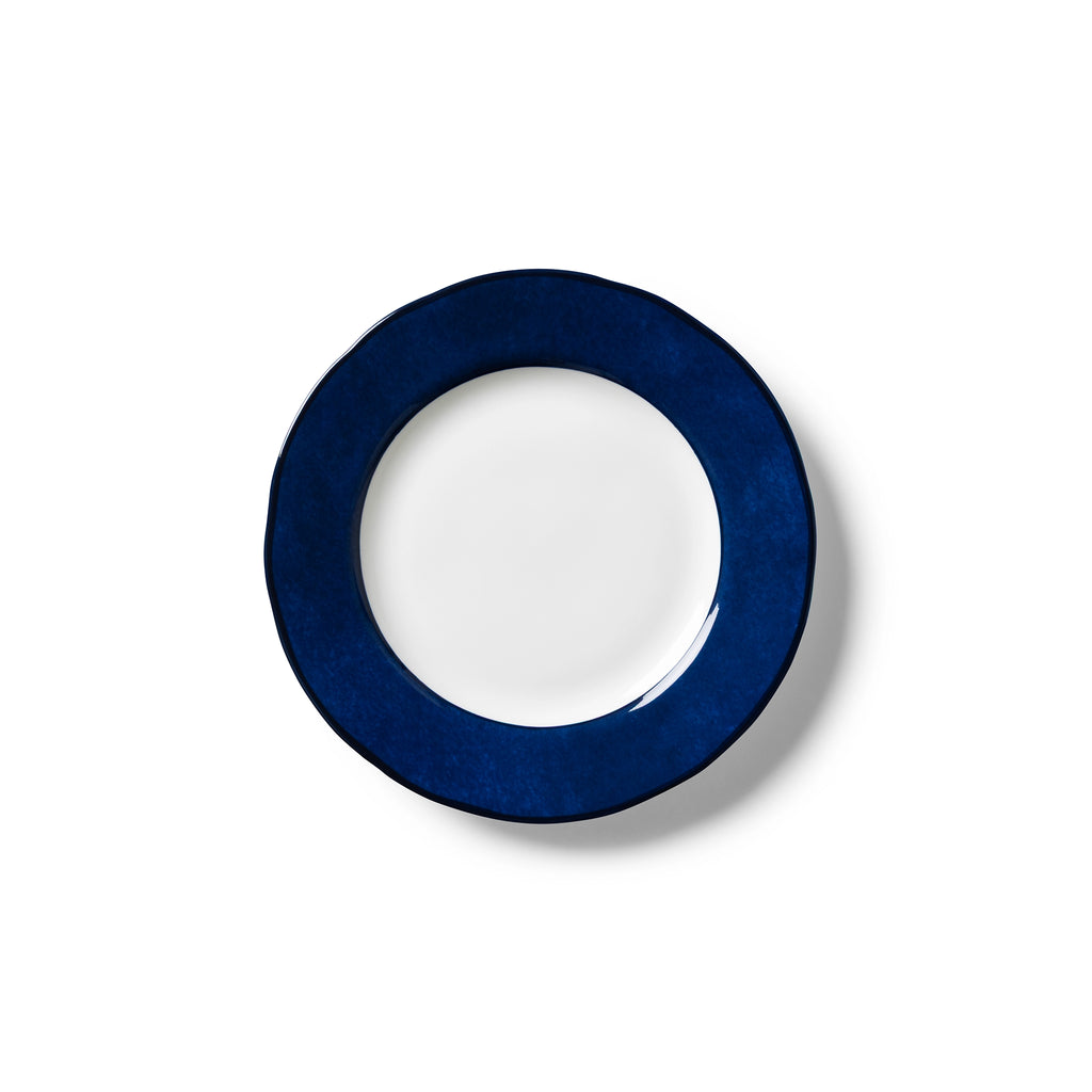 Lohr Astor India Cloud Side Plate & Canapé Plate in blue and white, top view