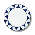 Lohr Astor Waldorf Star Rimmed Dinner Plate in blue and white, top view