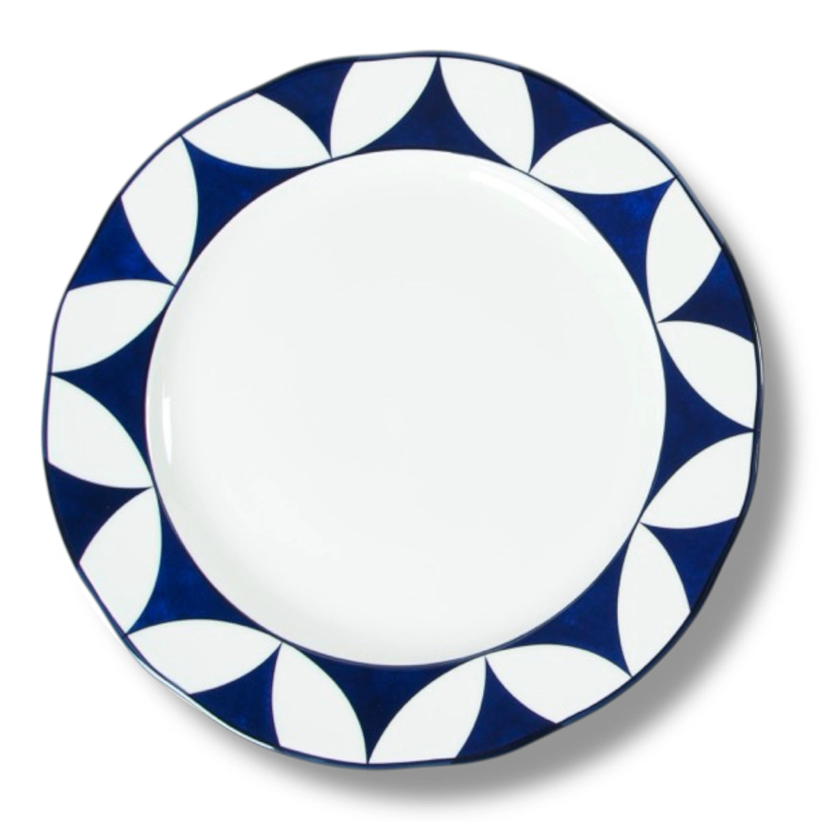 Lohr Astor Waldorf Star Rimmed Charger & Serving Plate in blue and white, top view