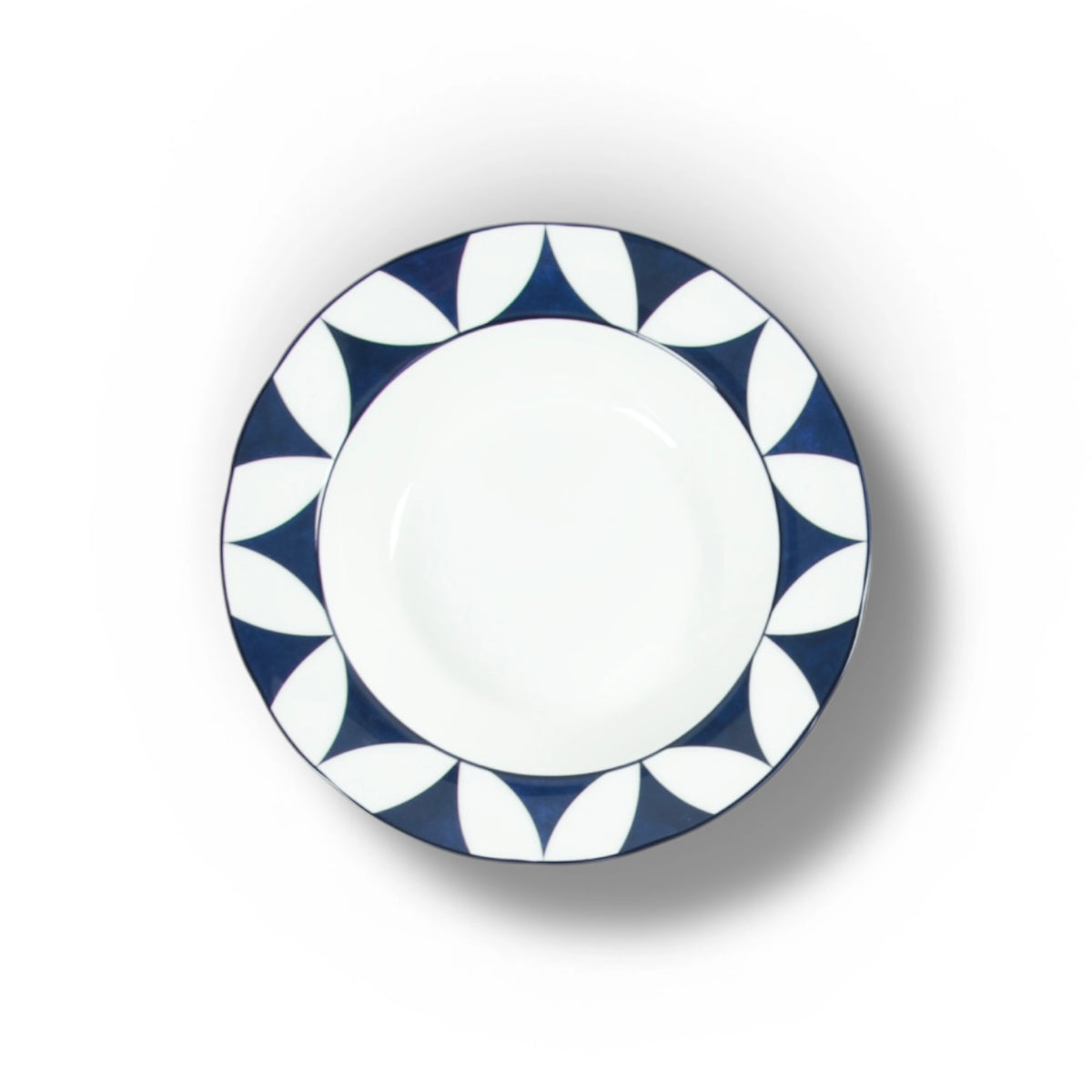Lohr Astor Waldorf Star Soup Bowl in blue and white, top view