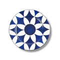 Lohr Astor Waldorf Star Full Face Dessert Plate in blue and white, top view