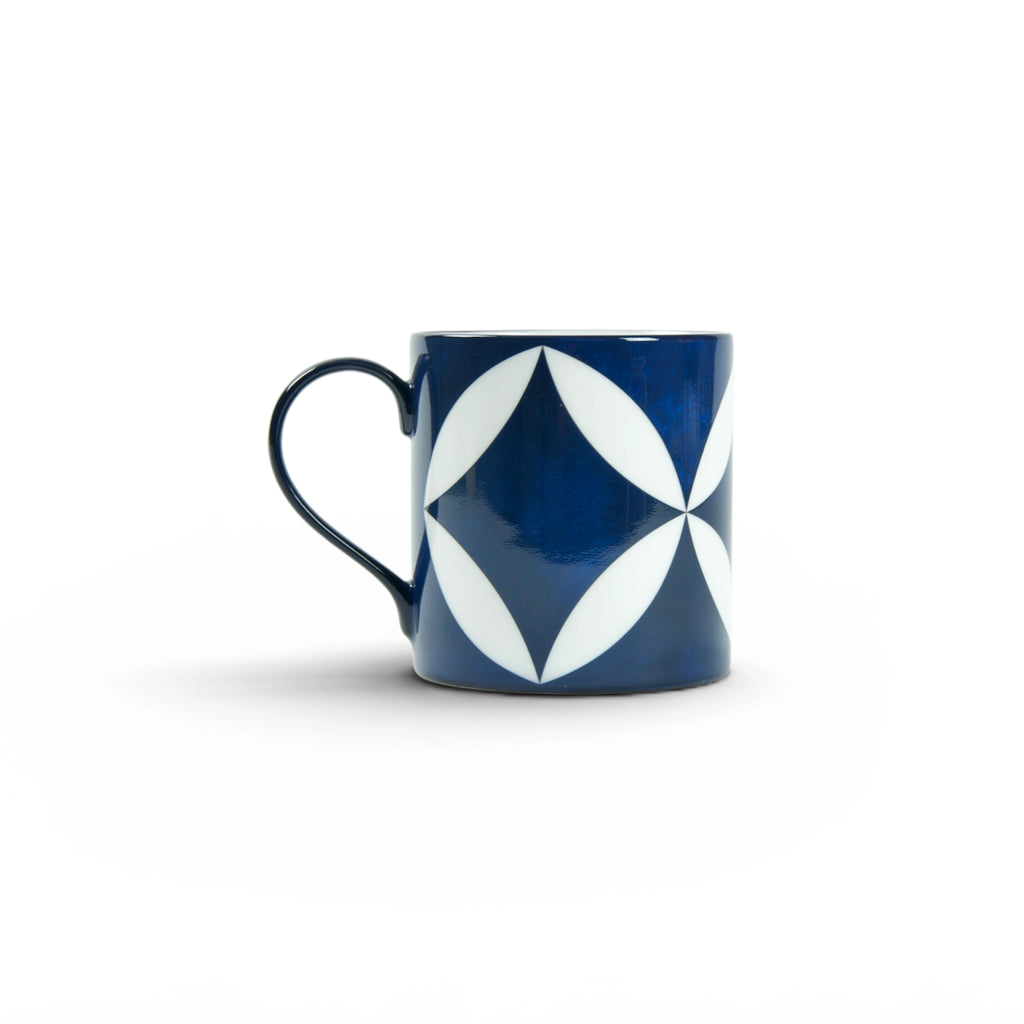 Lohr Astor Waldorf Star Mug in blue and white, side view