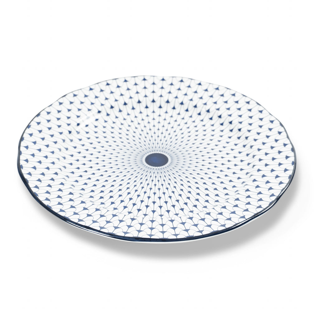 Lohr Astor Allegra scallop full face charger plate, 12-inch serving plate with elegant scalloped edges, perfect for table settings.