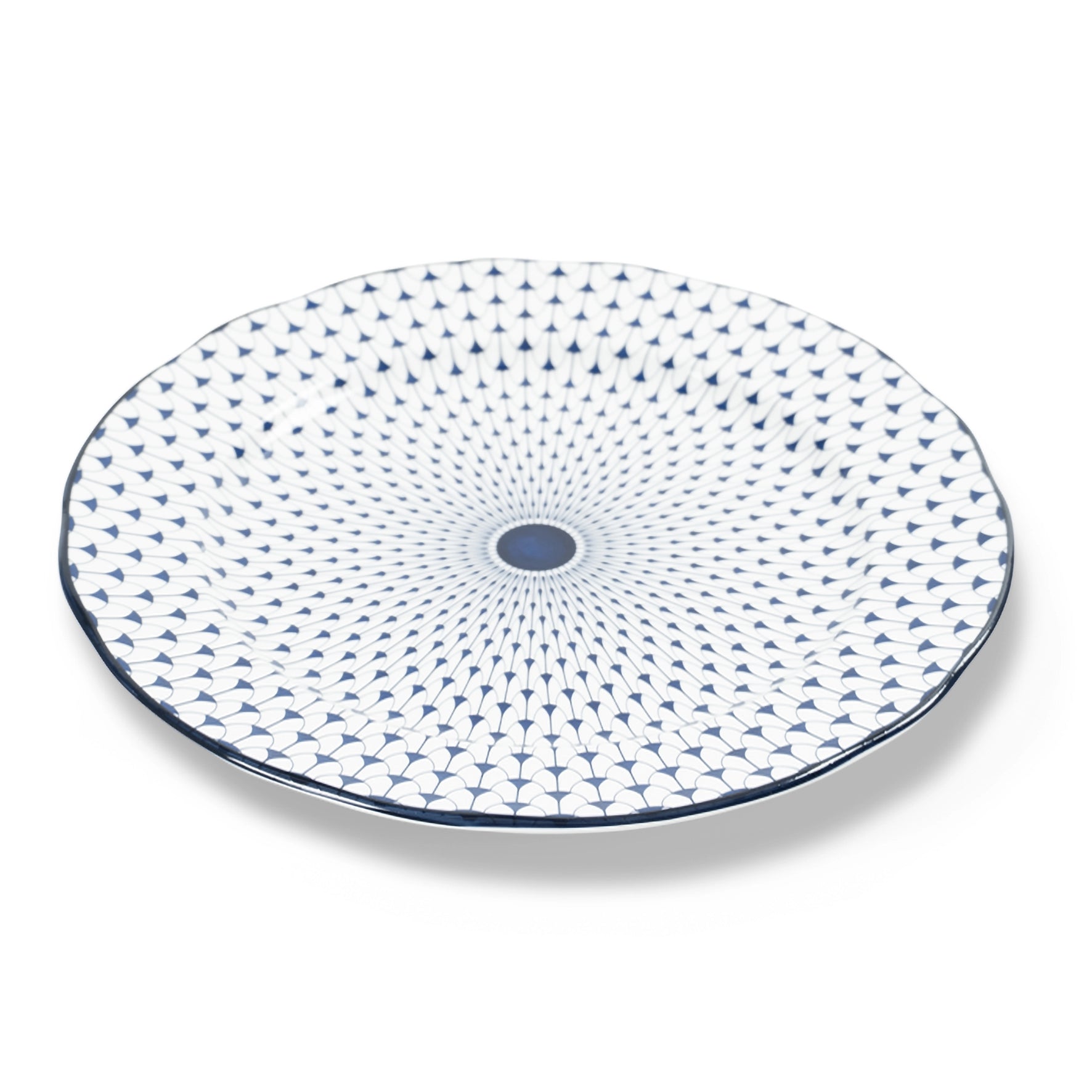 Lohr Astor Allegra scallop full face charger plate, 12-inch serving plate with elegant scalloped edges, perfect for table settings.
