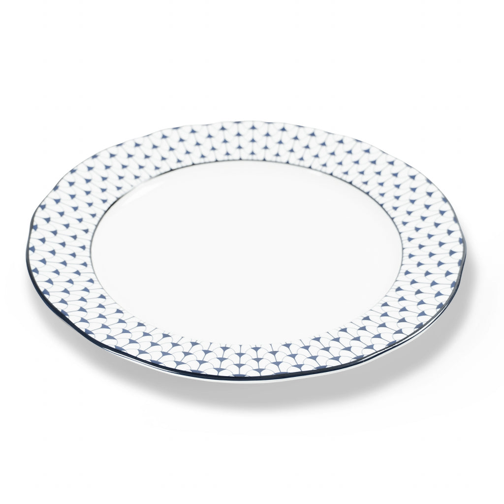 Lohr Astor Allegra 12-inch round scallop rimmed charger or serving plate with elegant scalloped edges.
