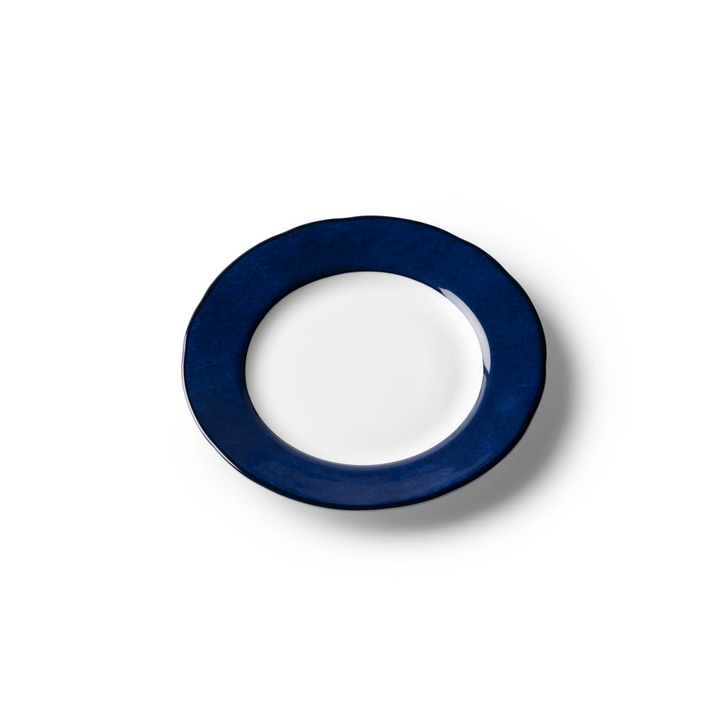 Lohr Astor India Cloud 6-inch side or canapé plate with intricate blue and white floral design on ceramic.