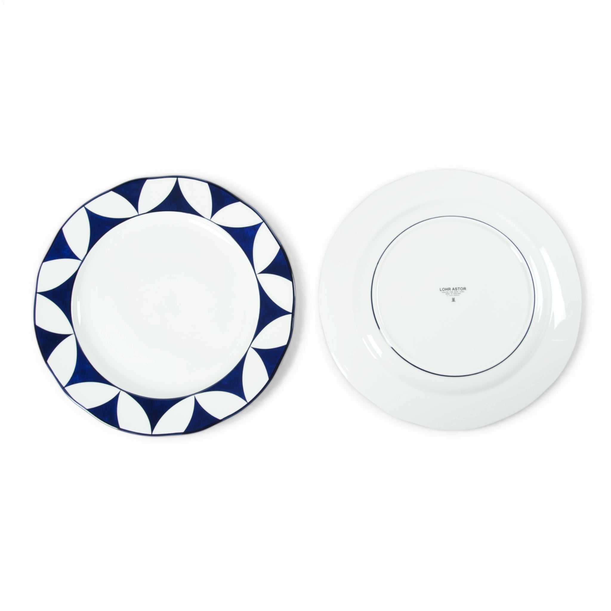 Lohr Astor Waldorf Star rimmed serving charger plate, 12-inch size, elegant design for tableware presentation.