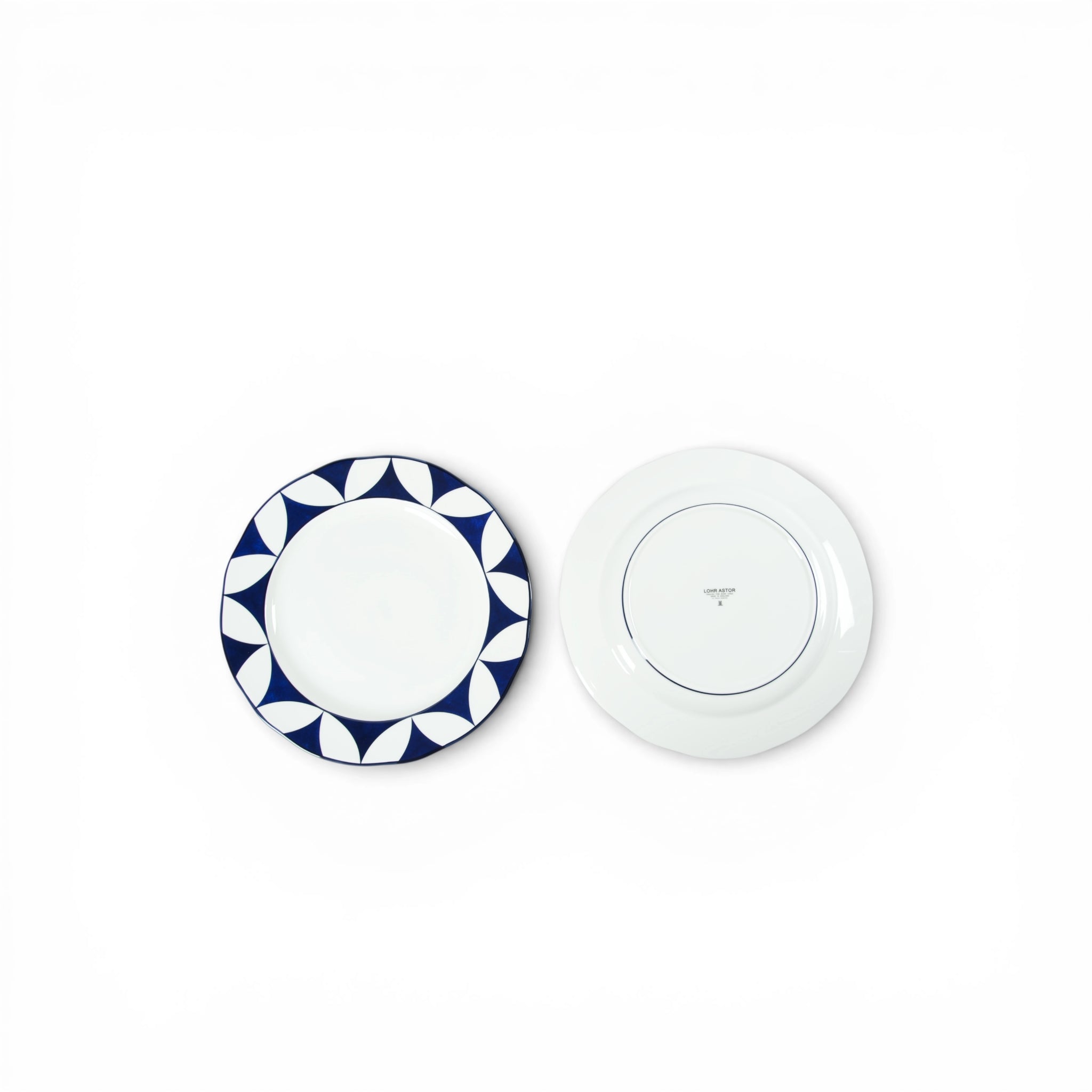 Lohr Astor Waldorf Star rimmed canapé plate, 6-inch, elegant porcelain serving dish with star design for appetizers.