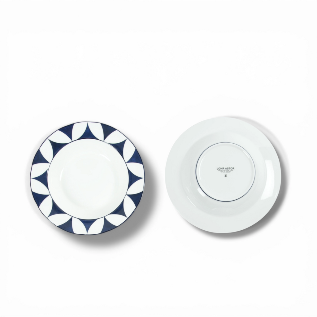 Lohr Astor Waldorf Star 8-inch soup bowl with a decorative star pattern, ideal for serving soups and stews.