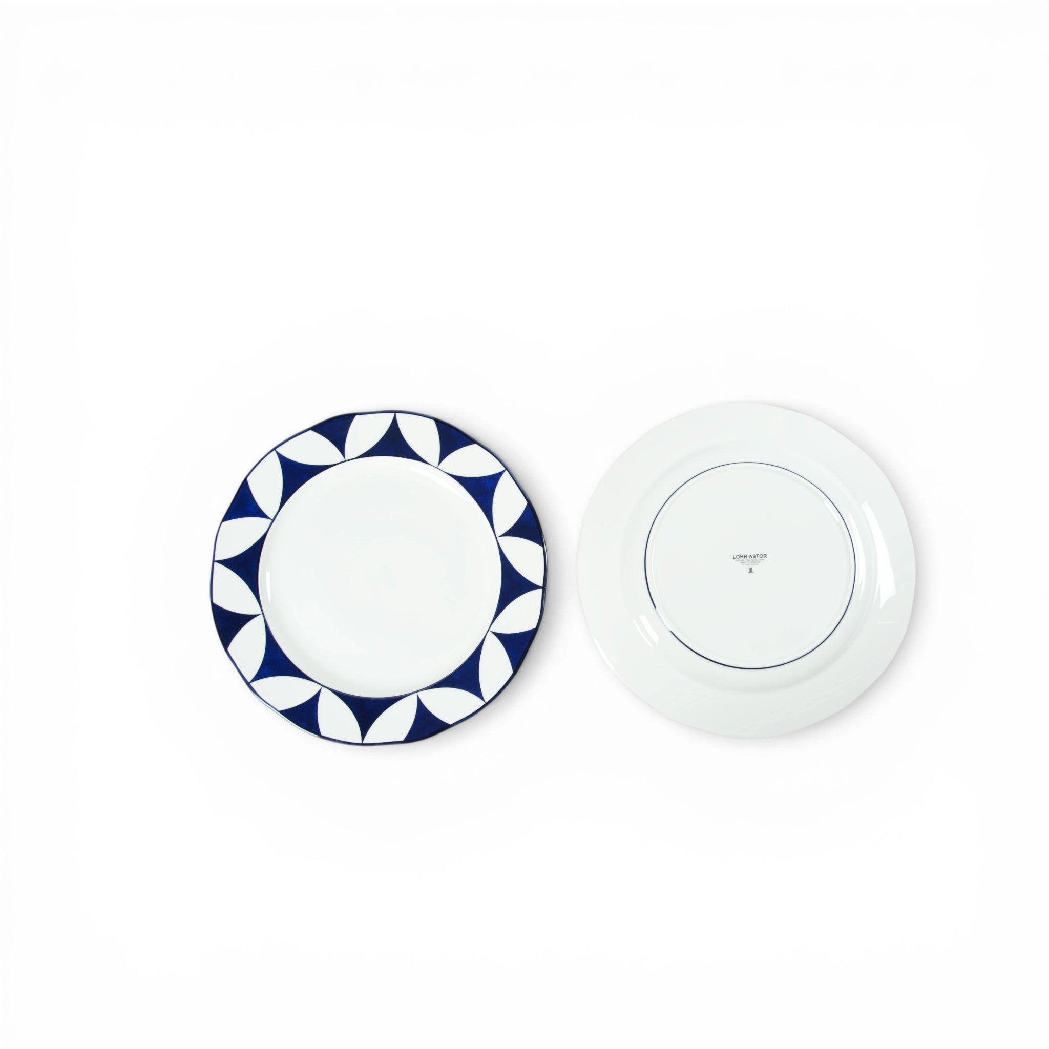 Lohr Astor Waldorf Star rimmed 8-inch starter plate with elegant star pattern and classic ceramic design.