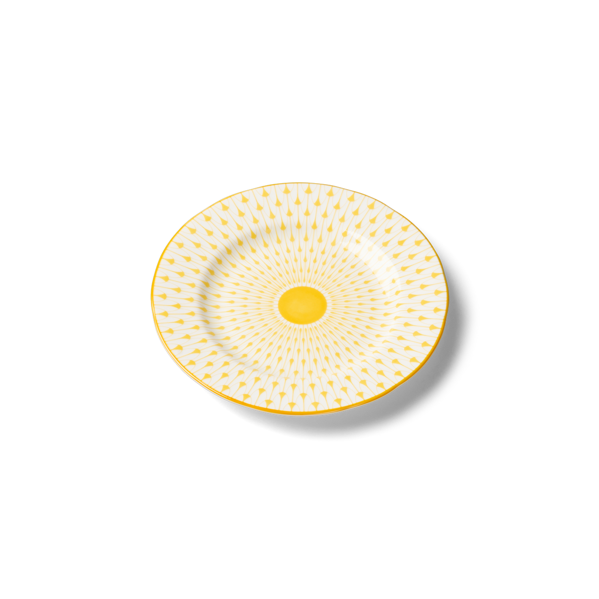 Lohr Astor Allegra Scallop Full Face Side Plate in yellow and white, angled view