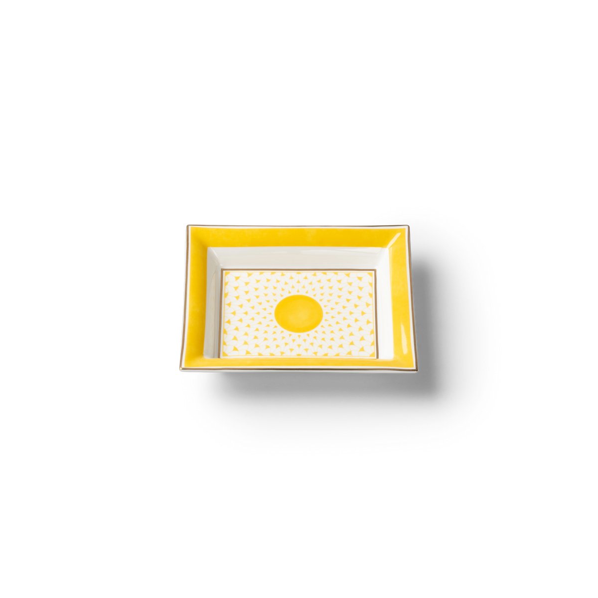 Lohr Astor India Cloud Tray in yellow and white, angled view