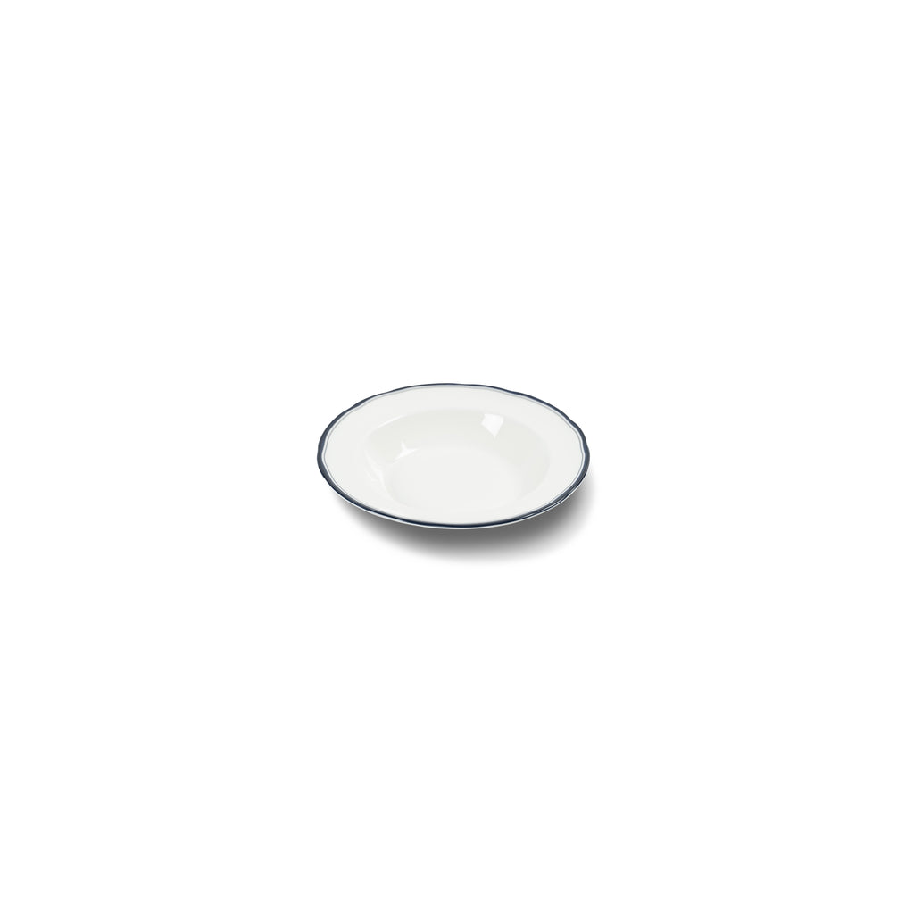 Lohr Astor Conrad Classic 8-inch soup bowl with a white ceramic design, suitable for serving soups and stews.